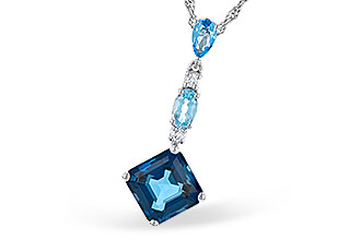 C328-12131: NECK 2.95 TW BLUE TOPAZ 3.00 TGW