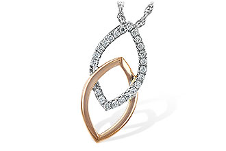 F244-53076: NECKLACE .20 TW (ROSE & WG)