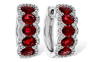 H329-97631: EARRINGS 2.20 TW RUBY 2.45 TGW